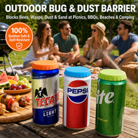 Couvre-boîtes de soda réutilisables en silicone hermétiques avec logo personnalisé, couvercles ronds en silicone de qualité alimentaire pour jus et vin