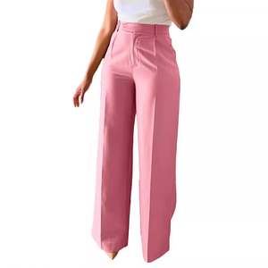 Pantalon droit slim I-0532 pour femmes, nouveau style, taille haute, ample, décontracté, pantalon large pour femmes, pantalon baggy d'été - Product Image 3