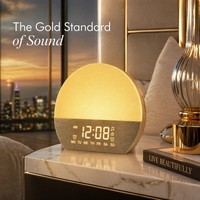 Réveil numérique intelligent analogique de bureau avec lumière de réveil RGB, machine à bruit blanc et son d'aube pour le sommeil et le bien-être des bébés