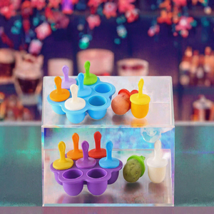 Moule à sucettes glacées réutilisable en silicone, 7 cavités, pour la préparation de desserts glacés, avec bâtonnets, outil de cuisine DIY - Product Image 3