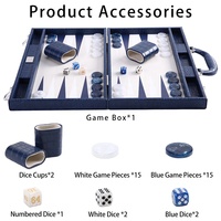Jeu de backgammon portable haut de gamme, luxueux, personnalisable, en cuir PU texturé crocodile, avec poignée
