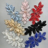 Nouveauté populaire : Appliques en feuilles de corsage, pétales, cristaux, strass 3D, travail sur fil, grandes fleurs en organza pour vêtements, chaussures, mariages