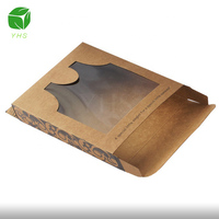 Boîte de rangement avec fenêtre, impression personnalisée sur papier kraft marron, pour chaussettes, vêtements de serviette, emballage cadeau, vente en gros, 1 pièce