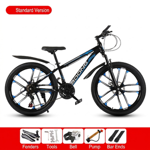 Vélo de montagne tout-terrain pour hommes et femmes, 26 pouces, 21 vitesses, acier haute teneur en carbone, double frein à disque, suspension intégrale, capacité de charge de 120 kg, 18 kg - Product Image 3