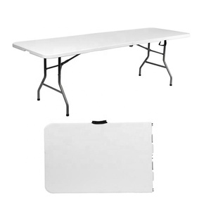Hafif taşınabilir darbe kalıplı yuvarlak katlanır masa kapalı açık çok amaçlı kullanım için kolay temiz yüzey - Product Image 4