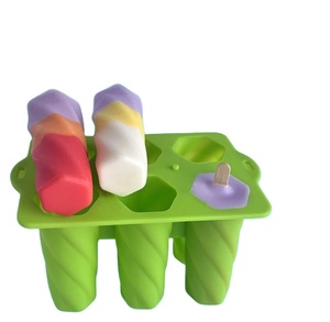 6 khoang xoắn ốc kem khuôn với nắp và dính nhà đông lạnh làm cho Popsicle Kem Sorbet tự chế <span class=keywords><strong>Ice</strong></span> lưới Silicone khuôn - Product Image 3