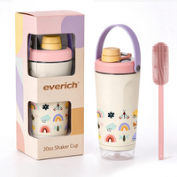 Bouteille shaker isotherme 22oz avec boule mélangeuse en acier inoxydable, anti-fuite, pour protéines, chaud et froid, sport, gym, extérieur