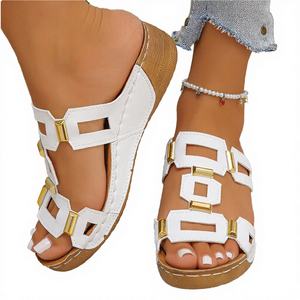 Elegantes Sandalias de Verano para Exteriores con Punta Puntiaguda, Cierre de Hebilla, Plantilla de PU, Adorno de Lazo en la Puntera, Suela de Goma, Zapatos de Moda - Product Image 2