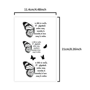 Autocollant de <span class=keywords><strong>tatouage</strong></span> papillon temporaire pour <span class=keywords><strong>femme</strong></span>, motif en papier pour application sur bras et corps avec impression par transfert à l'eau - Product Image 2