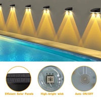 Éclairage solaire pour clôture, 2 LED, éclairage mural étanche, marche/arrêt automatique, alimentation solaire