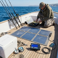 Chargeur solaire pliable Sunflex à pérovskite, efficacité 18%, étanche IP67, anti-éclaboussures de sel, pour pêche en mer, pont de voilier, marine, extérieur