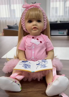 Yeezwood Meilleures ventes 55CM TTalk English RU Spain Poupée Reborn en silicone à bouche ouverte et tête oscillante, Cadeaux pour tout-petits, Poupée Reborn