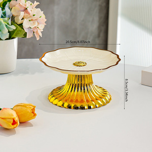 Plateau à fruits de style minimaliste avec incrustations dorées, plateau de présentation haut de gamme pour la maison, le salon, la table basse, plateau à collations - Product Image 6