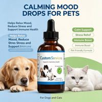 Gouttes apaisantes pour animaux de compagnie à marque privée : Mélatonine pour favoriser le sommeil et améliorer l'humeur