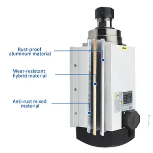 3.5kw Hqd Air Cooling Square Spindle with Flange Cnc Router Air Cooled Milling Motor