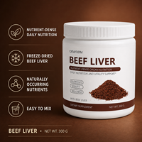 Complément alimentaire en poudre de foie de bœuf, marque privée, nutrition intégrale, 300g, enrichi en protéines, vitamine B12, fer et cuivre, pour la consommation quotidienne