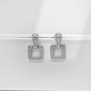OEM plata 925 sterling silver western geometric <b>earring</b> party ladies Marquise Cut zircon elegant wedding fashion <b>stud</b> <b>earrings</b> - Product Image 4