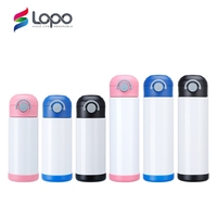 Botella de Agua Térmica de Acero Inoxidable 304 de Doble Pared con Aislamiento al Vacío para Niños, con Tapa Rebotadora y Asa, para Sublimación, 350ml 500ml, Venta al por Mayor