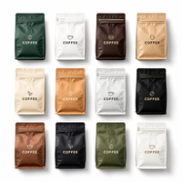 Sacs d'emballage pour café de haute qualité 250g 500g à fond plat, sacs d'emballage alimentaire, sachets à fermeture éclair pour grains de café