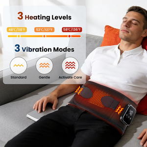 <span class=keywords><strong>Ceinture</strong></span> <span class=keywords><strong>de</strong></span> massage lombaire chauffante électrique sans fil, compresse chaude vibrante <span class=keywords><strong>pour</strong></span> soulager les douleurs abdominales et lombaires - Product Image 2
