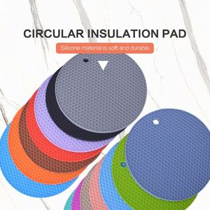 Wholesale <b>Kitchen</b> Table Utensil Honeycomb Round Placemats Coaster Heat Resistant Silicone <b>Trivets</b> Dish Pot Pad Drying Mats - Product Image 6