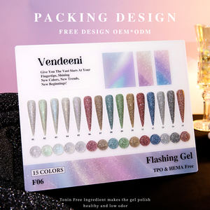 Vendeeni – Collection de vernis à ongles gel diamant réfléchissant 15 couleurs, sans HEMA ni TPO, OEM, Esmalte, Vernis Gel Réfléchissant - Product Image 2