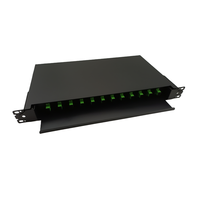 Harga grosir kustom kotak Terminal optikal Fibra 12 Port Tiroir Optique 24 Port FTTH ODF Panel Patch serat optik