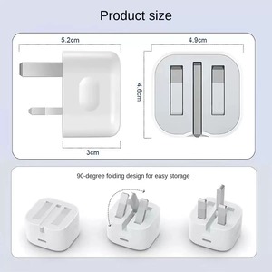 Pliable PD20W UK Plug Chargeur Set C C Câble 20W <span class=keywords><strong>Charge</strong></span> Rapide Multi-Protection (OTP OVP) CE UK CA Compatible pour <span class=keywords><strong>iPhone</strong></span> Samsung - Product Image 4