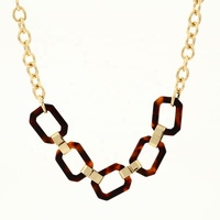 Collier en acétate de tortue, métal de haute qualité avec collier en acétate, collier en résine acrylique pour femmes