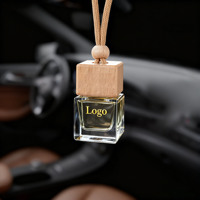 Botol Parfum Gantung Pengharum Mobil Kaca Hitam Berkerah, Kosong, Warna Dapat Disesuaikan, 5ml 8ml 10ml 15ml