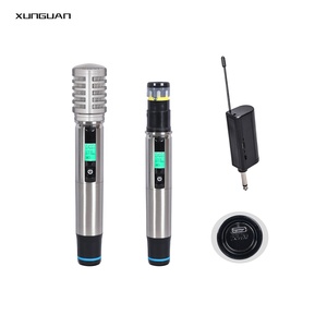 <strong>MI</strong>-224 Metal Rechargeable <strong>Mic</strong> 1CH/2CH Portable UHF Universal Wireless Microphone for Conference Singing KTV/Trolly Speaker - Product Image 1