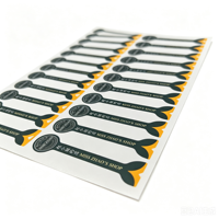 Autocollant adhésif en PVC holographique écologique personnalisé avec impression de logo et forme personnalisée pour l'emballage alimentaire et les bouteilles d'eau