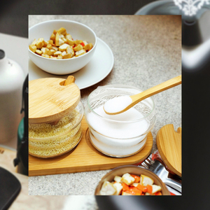 Bán Buôn Nhà Bếp <span class=keywords><strong>Jar</strong></span> 3Pcs Lọ Thủy Tinh Đặt 260Ml Thủy Tinh <span class=keywords><strong>Container</strong></span> Khô Thành Phần Gia Vị <span class=keywords><strong>Jar</strong></span> Với Nắp Tre Muỗng - Product Image 6