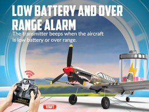 Máy bay điều khiển từ xa điện tử Warhawk 761-13 P40 với bộ ổn định con quay hồi chuyển và sải cánh 400mm, máy bay bọt xốp ngoài trời điều khiển bằng radio - Product Image 3