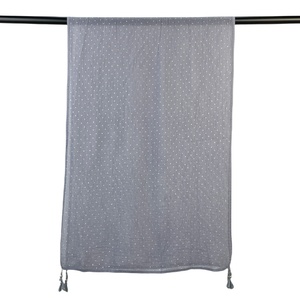 Pañuelo para la cabeza, chal plisado y hiyab de poliéster jersey voile con puntos plateados, con estampado suave personalizado, efecto arrugado, cuentas y borlas, de crepé TR algodón 2026 - Product Image 2