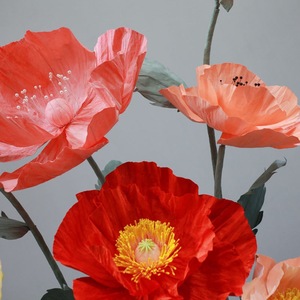 Large Standing Red Poppy Giant Paper <b>Flower</b> Lifelike Floral Prop For Party Photo Booth <b>Display</b> - Product Image 4