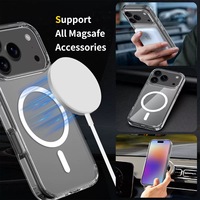 Étui de protection magnétique transparent pour iPhone 17 Pro et iPhone 17 Pro Max – Coque rigide transparente en TPU et acrylique