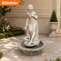 Fontaine murale d'eau décorative en marbre naturel sculpté à la main, style européen classique, pour hôtel, vente en gros