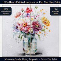 Peintures à l'huile faites à la main, personnalisées, luxueuses, modernes, élégantes, réalistes, représentant des fleurs avec un vase, pour la décoration murale de la maison ou de l'hôtel