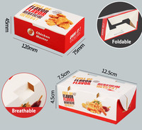 Emballage de fast-food à emporter en papier kraft personnalisé Boîte de frites et de hamburger de poulet frit jetable avec logo pour sushi