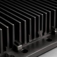 Dissipateur thermique en aluminium usiné sur mesure par CNC, extrusion anodisée pour alimentation électrique, amplificateur, OEM