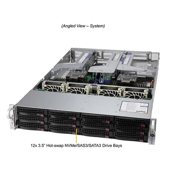 Hot Sale Supermicro AI GPU Server SYS-620U-TNR 2U Ultra Rack with 12 NVMe/SAS/SATA Bays and 8 PCIe Slots Stock