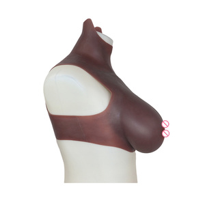 Prótesis de Seno de Silicona Realista de Hombre a Mujer, Pechera Marrón para Cosplayers y Drag Queens, Moldeadora Corporal - Product Image 6