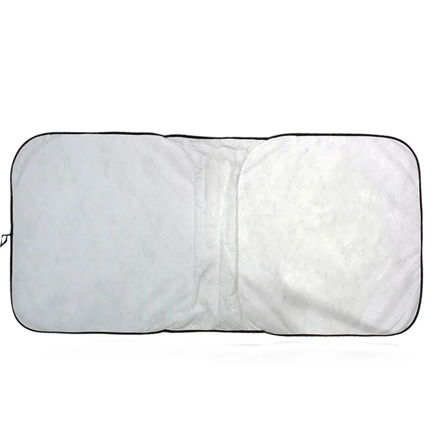 148*70 White Folding Tyvek Car Sunshade With Square Circle