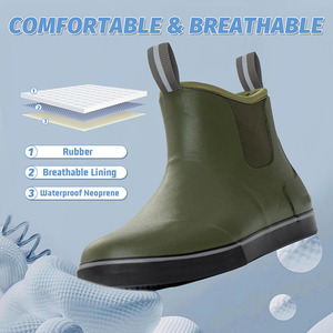 Bottes <span class=keywords><strong>de</strong></span> pont vert foncé pour hommes, bottes <span class=keywords><strong>de</strong></span> pêche en néoprène et caoutchouc, bottes <span class=keywords><strong>de</strong></span> <span class=keywords><strong>pluie</strong></span> et <span class=keywords><strong>de</strong></span> boue à la cheville, bottes <span class=keywords><strong>de</strong></span> mode pour femmes pour la navigation maritime - Product Image 4