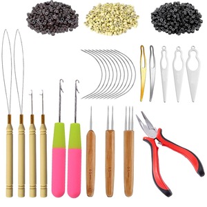 Accessoires et outils pour extensions capillaires : Pinces à anneaux de haute qualité, aiguilles à crochet, crochets pour tresses, anneaux nano pour tresses. - Product Image 1