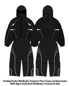 Trending Product Windbreaker Tracksuit 2 Piece Trouser and Hood <b>Jacket</b> 100% Nylon Inside Mesh Windbreaker Tracksuit For <b>Men</b> - Product Image 1