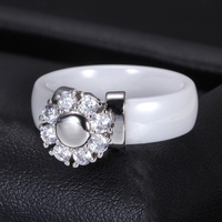 Modellen minimalistische keramische zwart-witte zirkoon ringen voor koppels, Valentijnsdag cadeau, groothandel