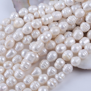 Perlas Naturales de Ojo de Gato Blancas de Agua Dulce de 15-17 mm, Forma Ovalada, Botón, Perlas Semiterminadas con Orificio Recto para Collar DIY - Product Image 1