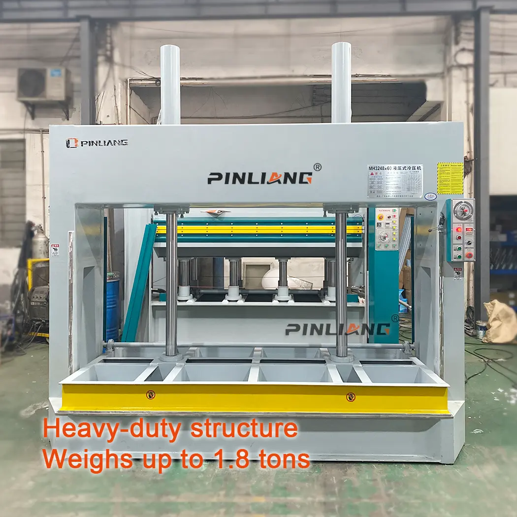 Pinliang 60t chapa de madera contrachapada MDF máquina de prensado en frío panel de madera y máquina formadora de piel de puerta